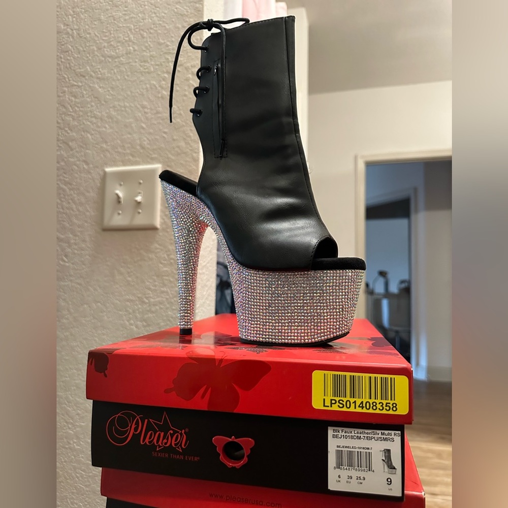 Pleaser 7” Bejeweled bootie